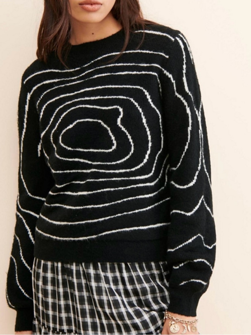 Find Me Now Transverse Wave Knit Sweater